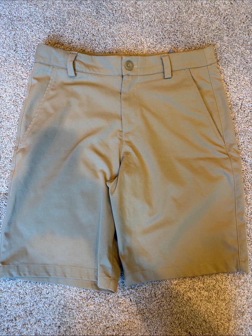Under Armower Khaki Golf Chino Shorts Youth Large